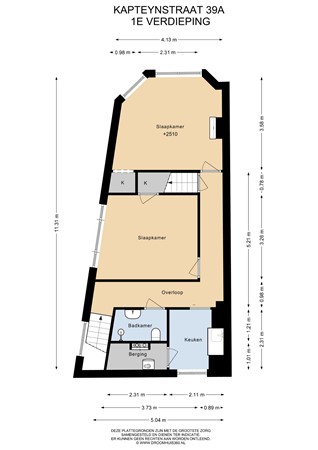 Floorplan - Van 't Hoffstraat 9, 2313 SM Leiden